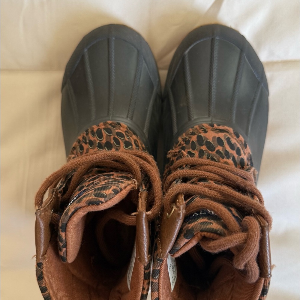 Sperry Black and Brown Kids Snow Boots